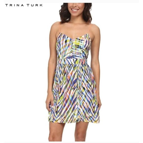 Trina Turk Dresses & Skirts - Trina Turk Silk Gypsum Tiger Print Tropical Multicolor Mini Dress